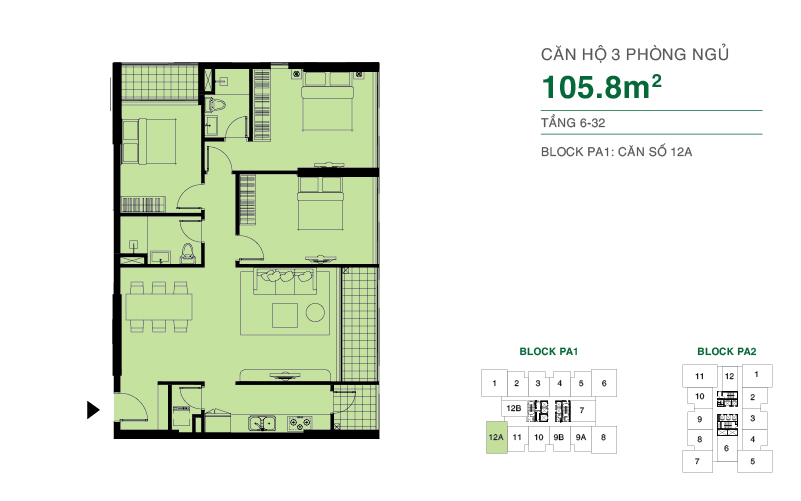 Thiết kế căn hộ 105.8 m2