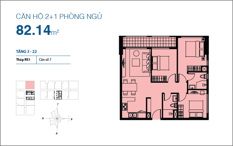 Thiết kế căn hộ 82.14 m2