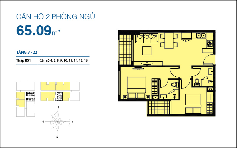 Thiết kế căn hộ 65.09 m2