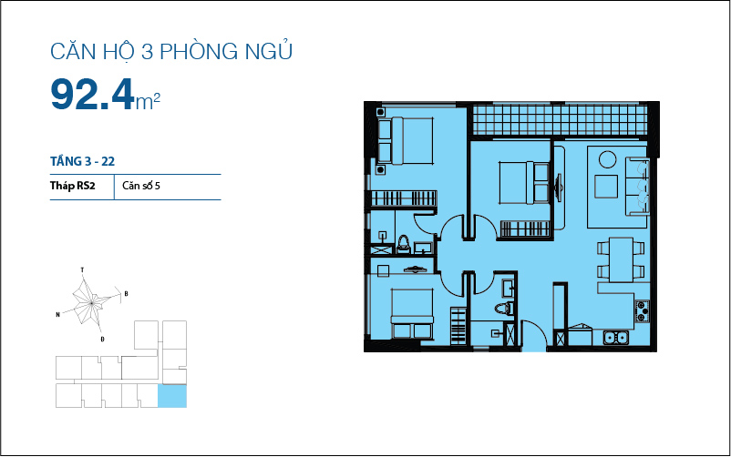 Thiết kế căn hộ 92.4 m2