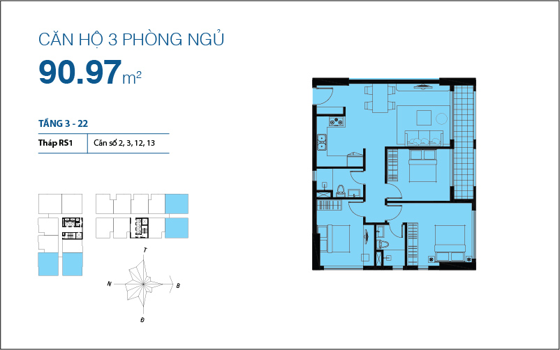 Thiết kế căn hộ 90.97 m2