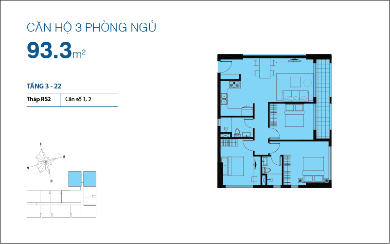 Thiết kế căn hộ 93.3 m2