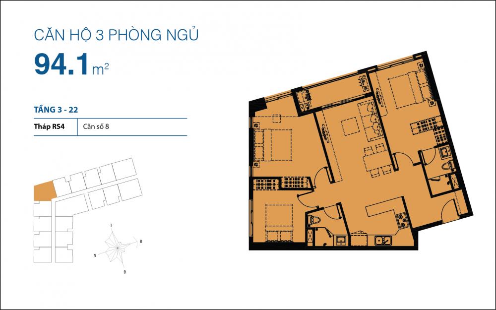 Thiết kế căn hộ 94.1 m2