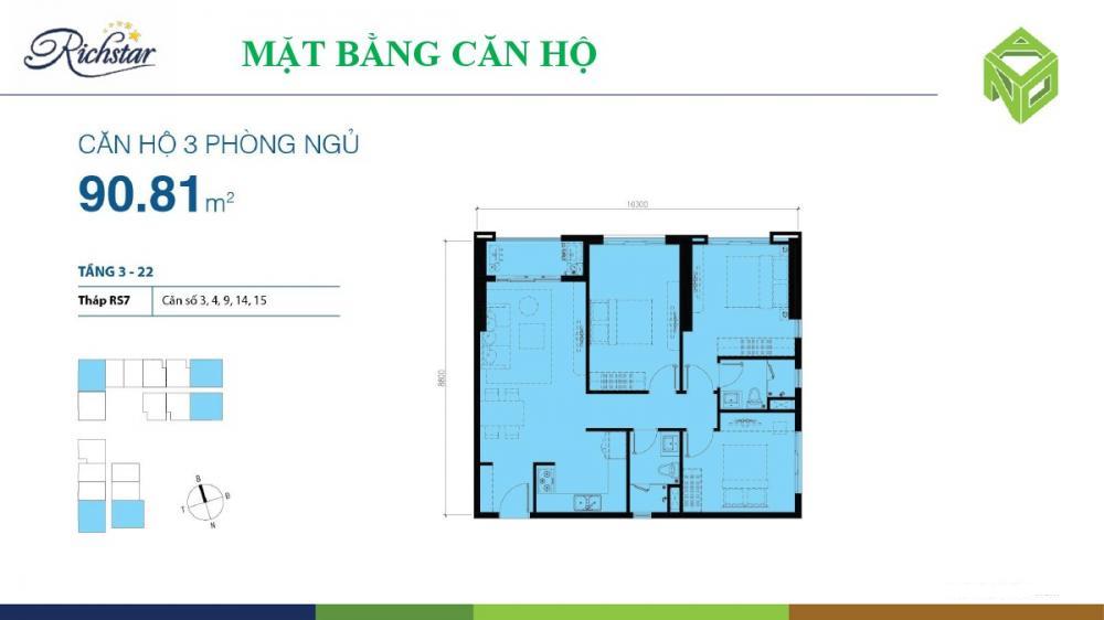 Thiết kế căn hộ 90.81 m2