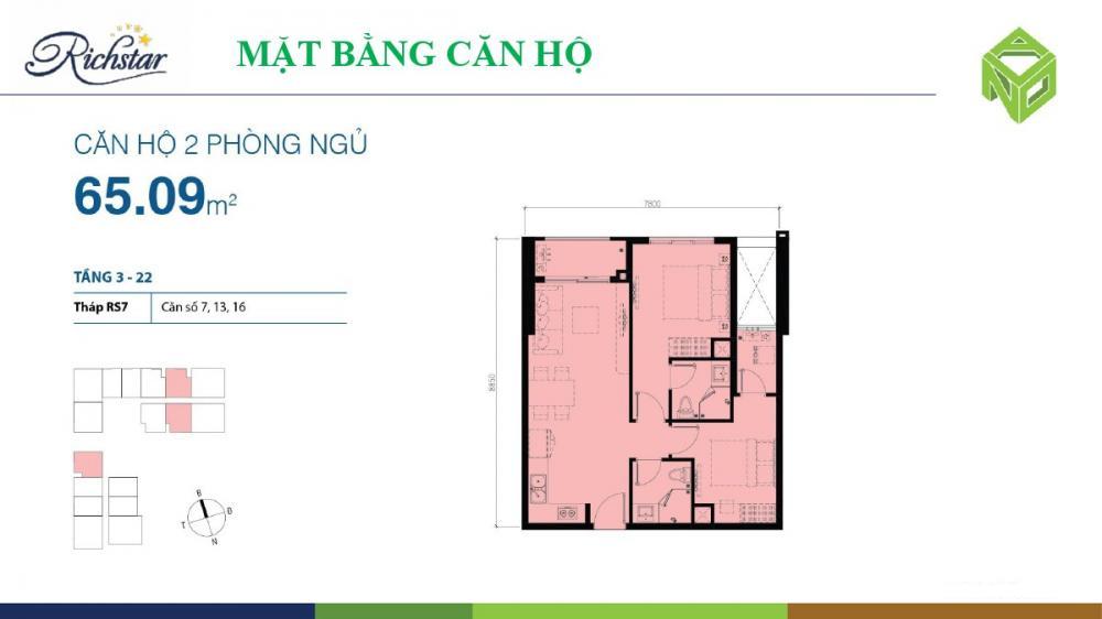 Thiết kế căn hộ 65.09 m2