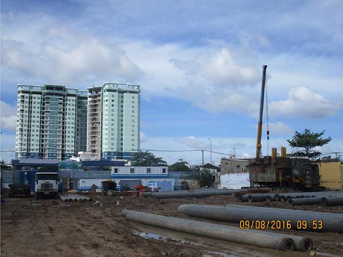 Toàn cảnh công trường khu 1