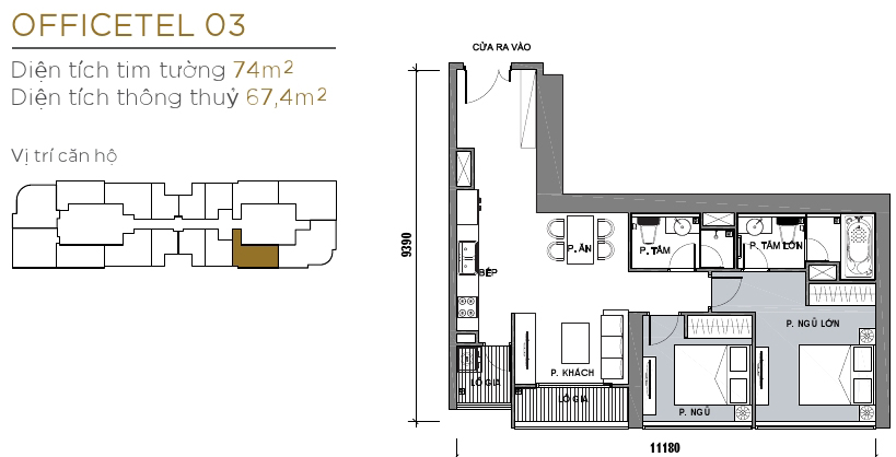Thiết kế căn officetel 03