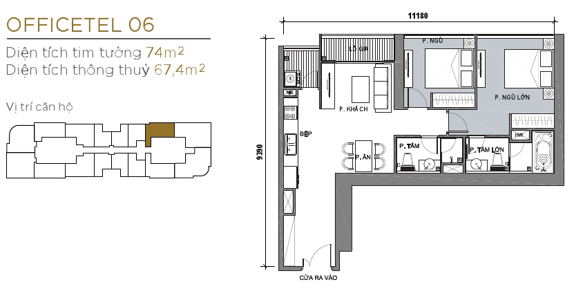 Thiết kế căn officetel 06