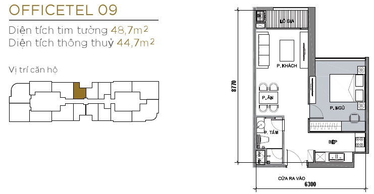 Thiết kế căn officetel 09