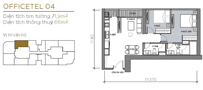 Thiết kế căn officetel 04