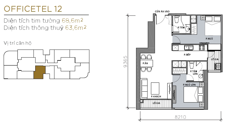 Thiết kế căn officetel 12