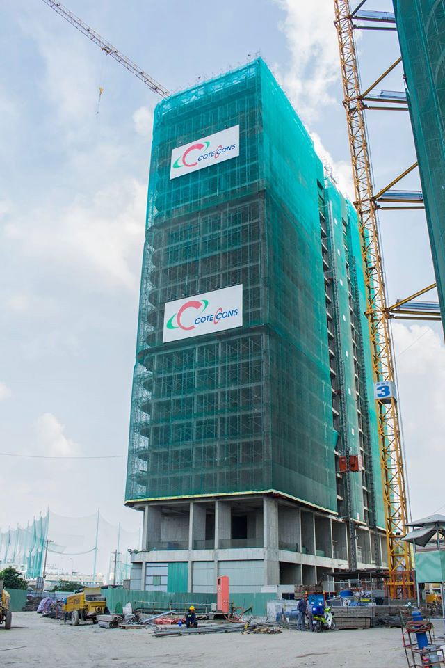 Tòa Aqua 1: Đến sàn tầng 18, đang thi công tầng 19.