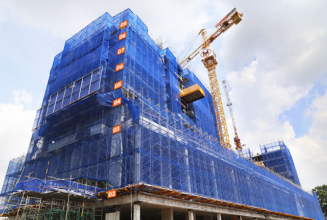 Dự án đang thi công tới mặt sàn tầng 11