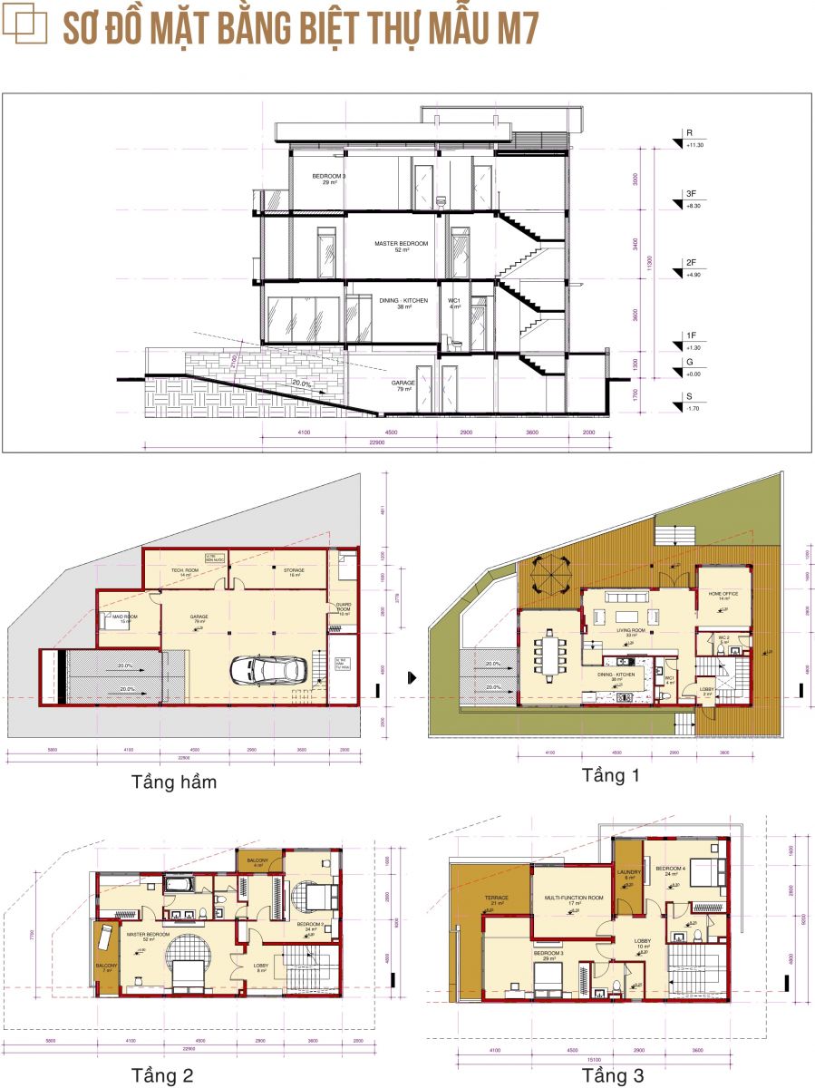 Thiết kế biệt thự mẫu M7 (lô C6)
