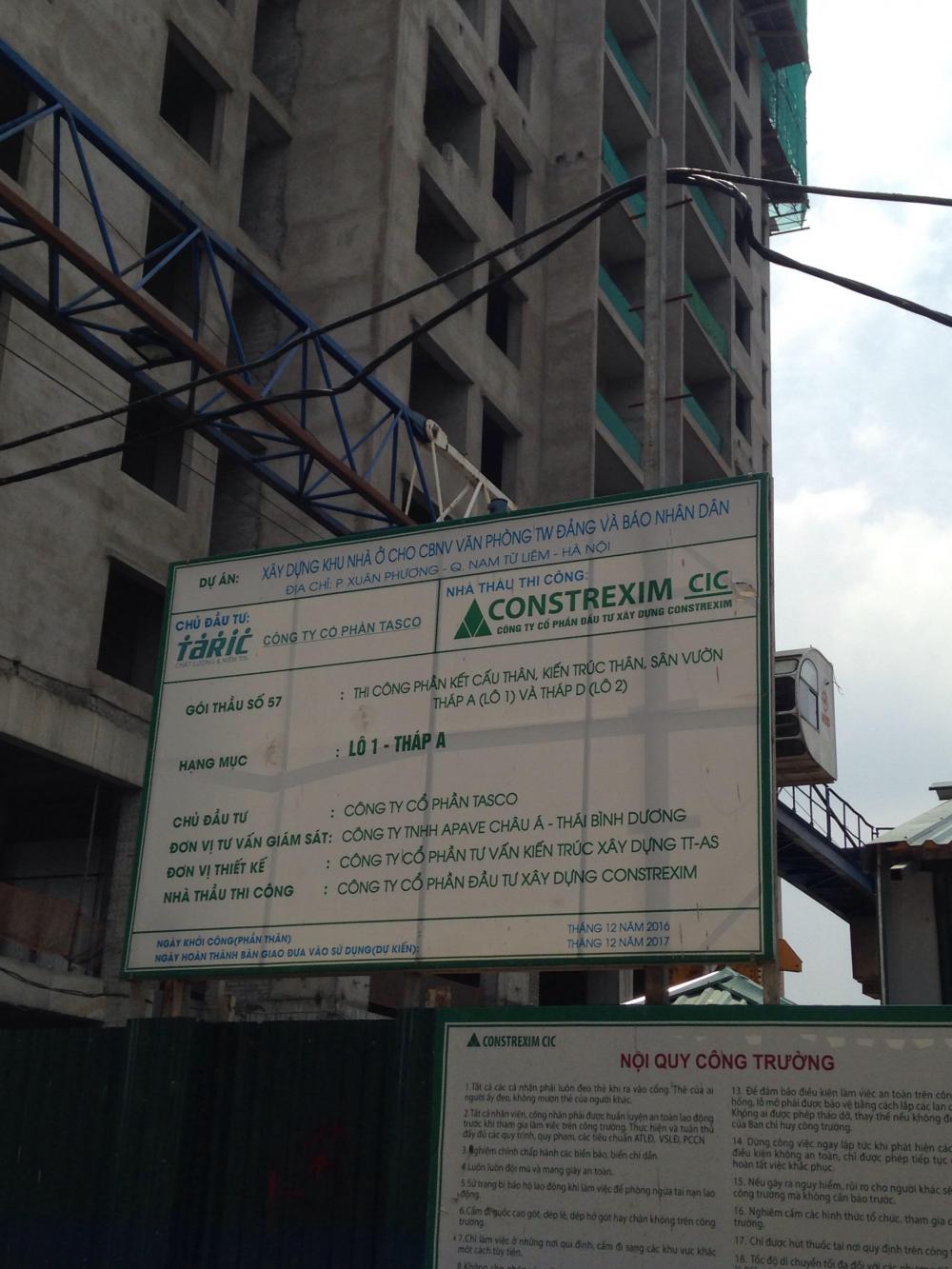 Tòa A, B, C, D đã xây xong thô