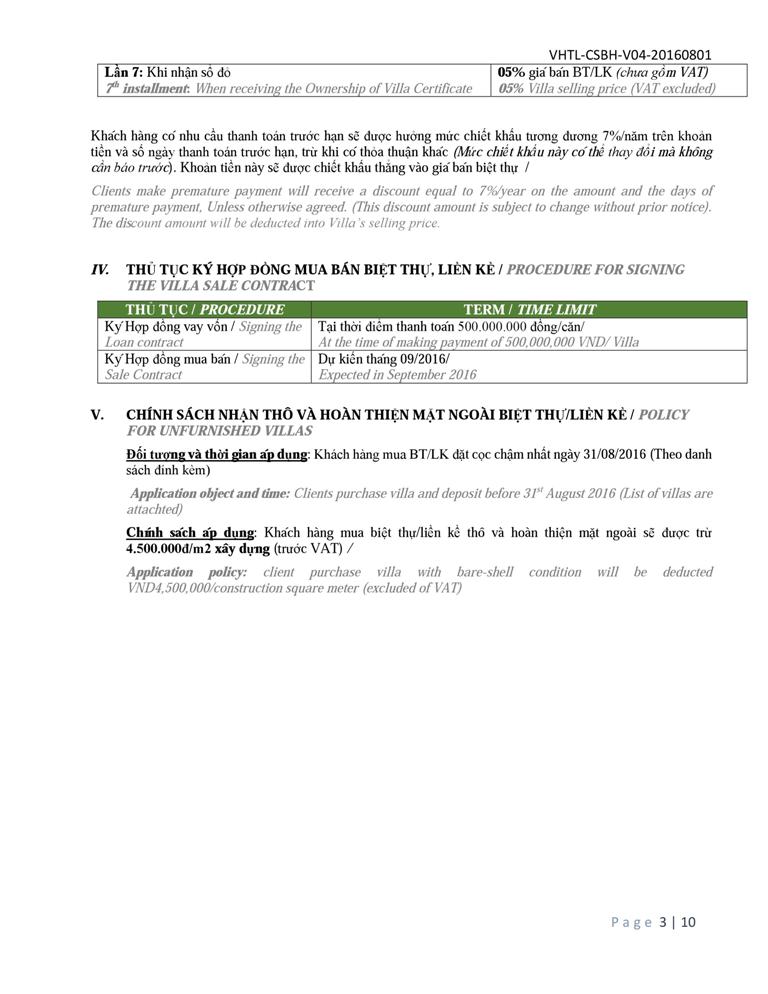 tài chính vinhomes