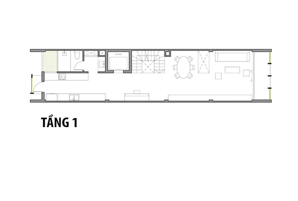 Tầng 1 nhà liền kề